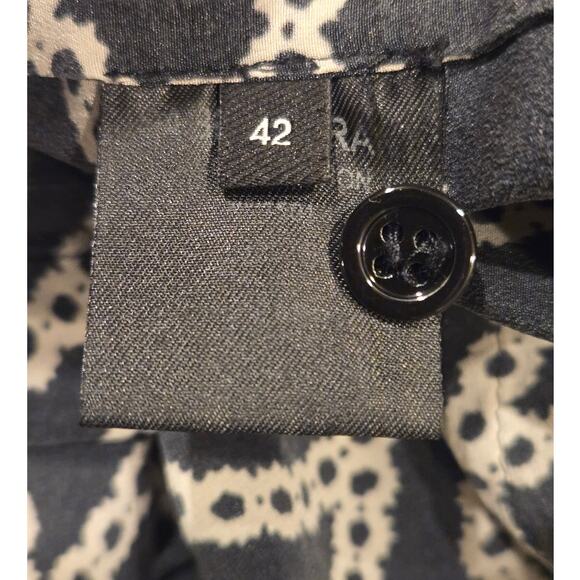 Isabel Marant Black Silk Printed Midi Silk Chain Link Print Wrap Dress Size 42 - Picture 10 of 10